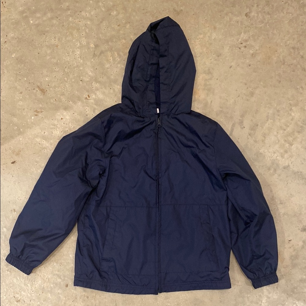 Boys Navy Hooded Windbreaker